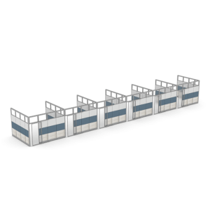 6-Person Office Cubicles | Sapphire Wall System | 12' W x 11' D x 108" H
