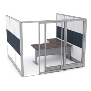 Customer Service Cubicle with Door | Sapphire Wall System | 9x9x84"H