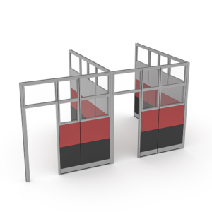 Partition Walls with Glass Windows | Sapphire Wall System | 8' W x 10' D x 108" H