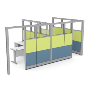 Glass Top Office Walls | Sapphire Wall System | 9'4"Dx16'6"x Wx84"H