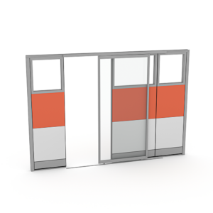 Room Divider with Sliding Acrylic Door | Sapphire Wall System | 10'x84"H