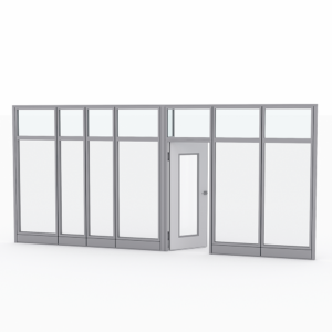 Glass Room Divider with Door | Sapphire Wall System | 19' x 108" H