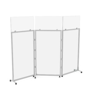 Mobile Acrylic Office Divider | Modern Office Partition | SAPslim Cubicle Collection | 9 x 65"H