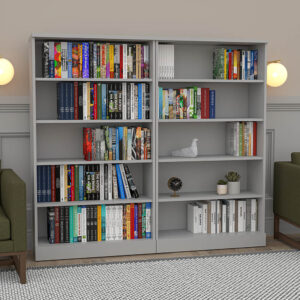 Set of 2 Tall Bookshelves | 5-Shelf Bookcases | Sol Office Furniture Collection Bookshelf | 64"H