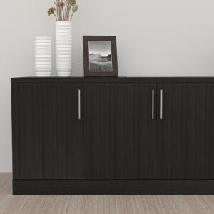 Sol Series Freestanding Credenza With Doors | Fully Assembled Storage Cabinet With Power Module | 24"Dx70"Wx30"H