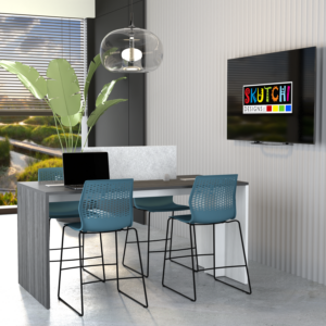 Counter Height Collaboration Table 36" | 2-4 Person | Optional Power & Data | Sol-Mate Desking Solution