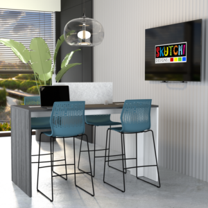 Standing Height Collaboration Table 42" | 2-4 Person | Optional Power & Data | Sol-Mate Desking Solution