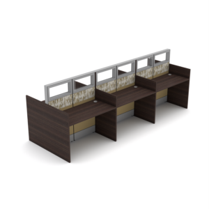 6-Person Call Center Cubicles With Laminate Gallery Panels | Sol Series | 4x4x52"H