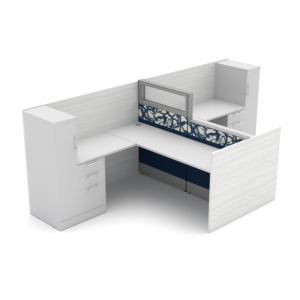 2-Person Cubicle Workstation | Laminate Gallery Panels | Sol Series | 6x6x52"-39"H