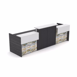 Office Reception Desk | Straight Reception With Dual Transaction Tops | Sol Series