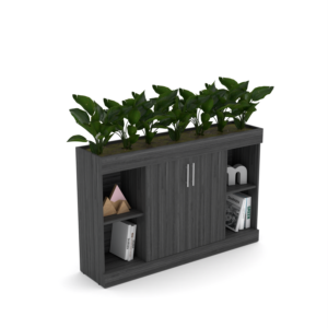 Indoor Floor Planters With Storage | 2-Door Cabinet And Side Shelves | 3 Height Options | 8 Laminate Finishes
