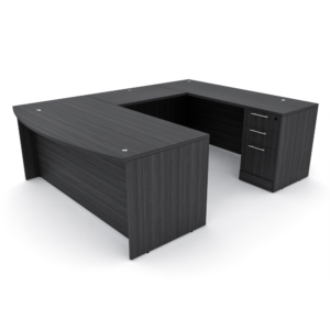 U-Shape Laminate Office Desk | Bowed Front Desk | Box-Box-File Storage Cabinet | Sol Office Furniture