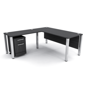 L-Shaped 6'x6 1/2' Laminate Office Desk | Mobile File Cabinet | Metal Legs | Sol Office Furniture
