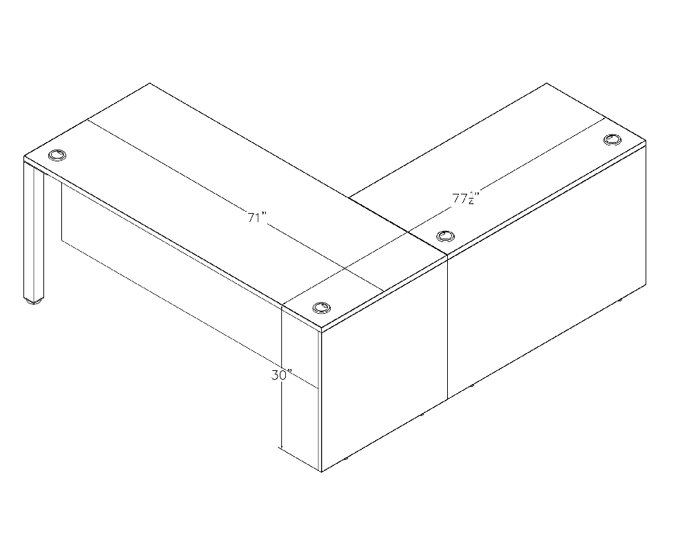 L-Shaped 6'x6 1/2' Laminate Office Desk | Laminate Sides Privacy Panels | Mobile File Cabinet | Metal Legs | Sol Office Furniture - Image 2