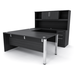 Complete Office Set | U-Shaped Laminate Desk With Storage | Hutch and BBF | Sol Office Furniture