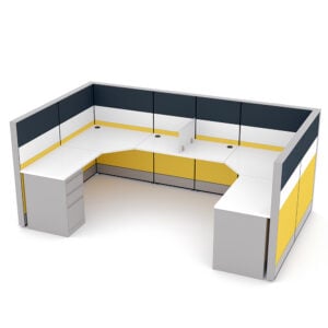 2-Person Side-by-Side Cubicle Workstations | Sapphire Cubicle System | 6x10x52"