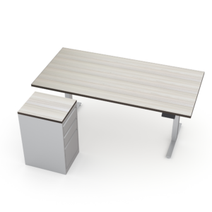 Quantum Series Rectangle Electric Sit-Stand Desk with Pedestal | 36" x 72" | 8 Laminate Options