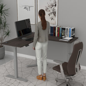 Quantum Series L-Shaped Electric Sit-Stand Desk | 5x5 | 9 Laminate Options
