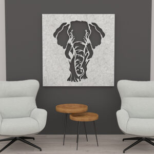 eSCAPE Series Elephant Acoustic Wall Art | 47"W x 47"H | 18 Colors Available
