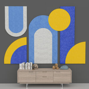 eSCAPE Acoustic Geometric Wall Art | Noise Reducing Wall Decor | 15 Colors Available