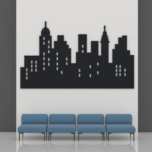 eSCAPE Acoustic Wall Decor | City Lights Noise Reducing Wall Art | 15 Colors Available