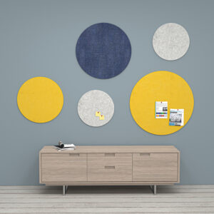 eSCAPE Acoustic Wall Art | Wall Mounted Circles | Set Of 5 | 15 Colors Available