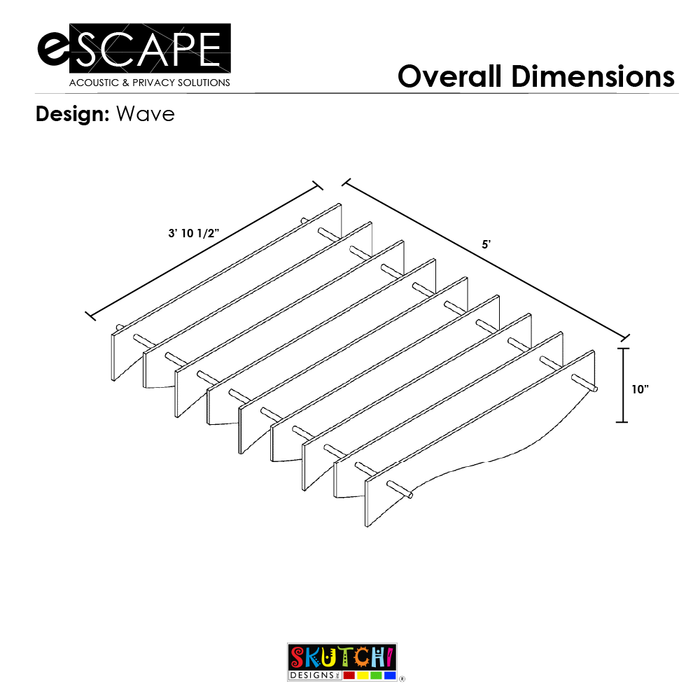 Felt Ceiling Baffles | Alternating Wave Ceiling Panels | 5' L | 18 Colors Available - Image 2