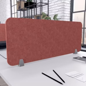 eSCAPE 16"H Desk Top Mounted PET Desk Divider | 5 Widths | 15 Colors