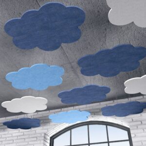 Acoustic Ceiling Panels | Cloud Shaped | Set of 10 | 15 Colors