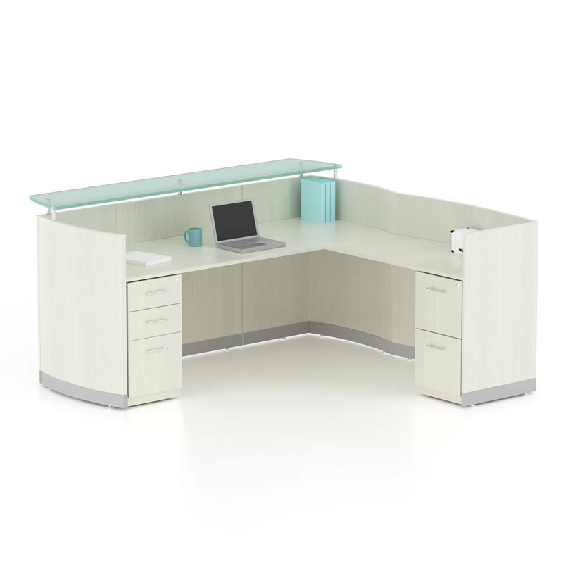 Medina L-Shaped Reception Station with BBF and FF Pedestals - 3 Laminates Available - Image 3