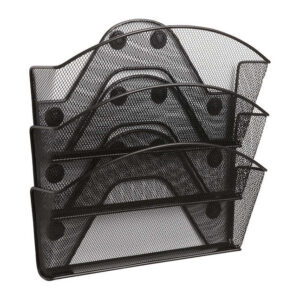 Onyx Magnetic Mesh Triple File Pocket for Cubicle Panels - Pack of 6