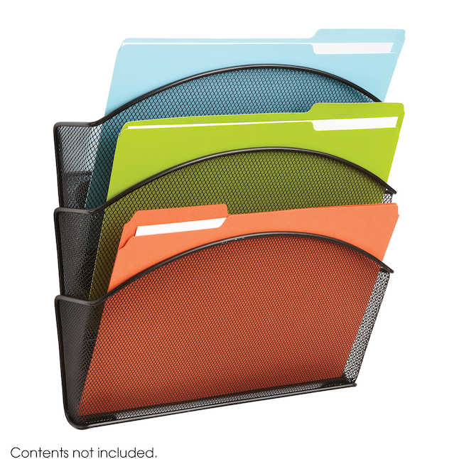Onyx Magnetic Mesh Triple File Pocket for Cubicle Panels - Pack of 6 - Image 2
