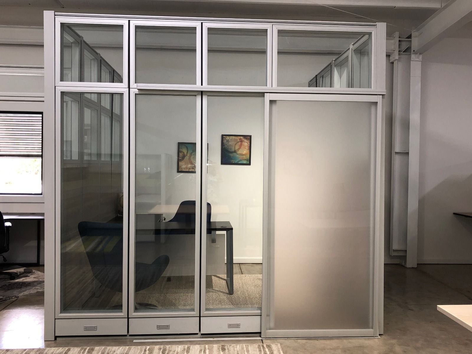 Room Divider with Sliding Acrylic Door | Sapphire Wall System | 10'x84"H - Image 6