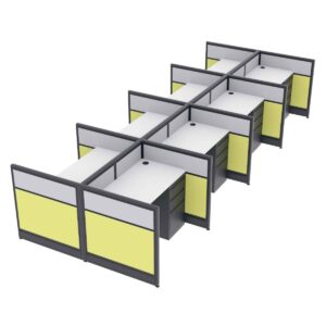 8-Person Call Center Cubicles | Emerald Cubicle Collection | 3x4x39"H
