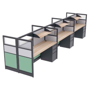 6-Person Call Center Workspaces | Emerald Cubicle Collection | 2'x6'x52"