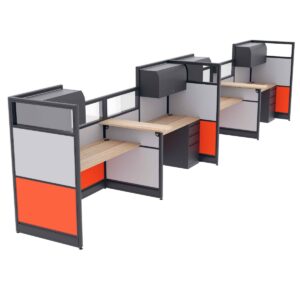 4-Person Call Center Cubicles | Emerald Collection | 3x6x65-52-39"H