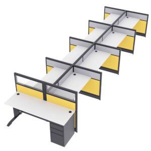 Phone Center Cubicles with Managers Desk | 8-Person | Emerald Collection | 3x5x39