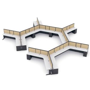 Library Study Workstations | 15-Person | Emerald Cubicle Collection | 65"H