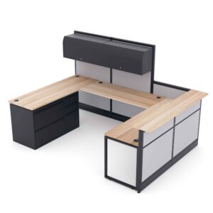 U-Shaped Reception Cubicle Workstation | Emerald Cubicle Collection 6x9x65-39"H
