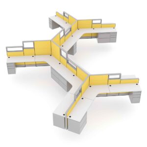 9-Person 120 Degree Cubicle Workstations | Sapphire Cubicle System | 3x5x65-52-39"H