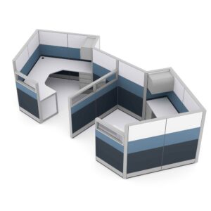 Modern Office Cubicles | Sapphire Cubicle System | Seats 2 | 8x19x65"H