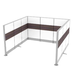 U-Shaped Office Divider - Custom Freestanding Office Partition 65"H | Sapphire Cubicle System