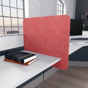 eSCAPE Slide-On Acoustic Desk Privacy Screen | 18"H | 5 Widths | 15 Colors