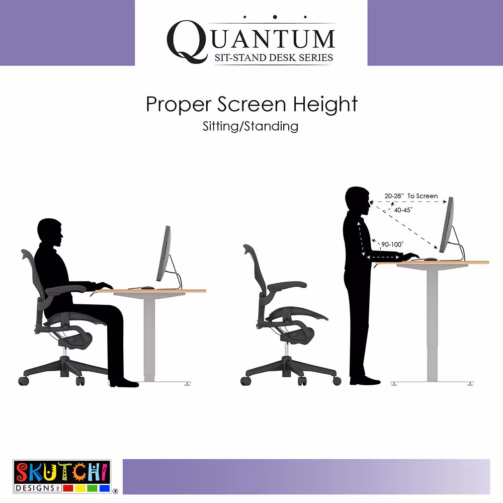 Quantum II Series Executive Sit-Stand Desk | Extra Large Electric Standing Desk | 9 Size Options | 9 Laminate Options - Image 3