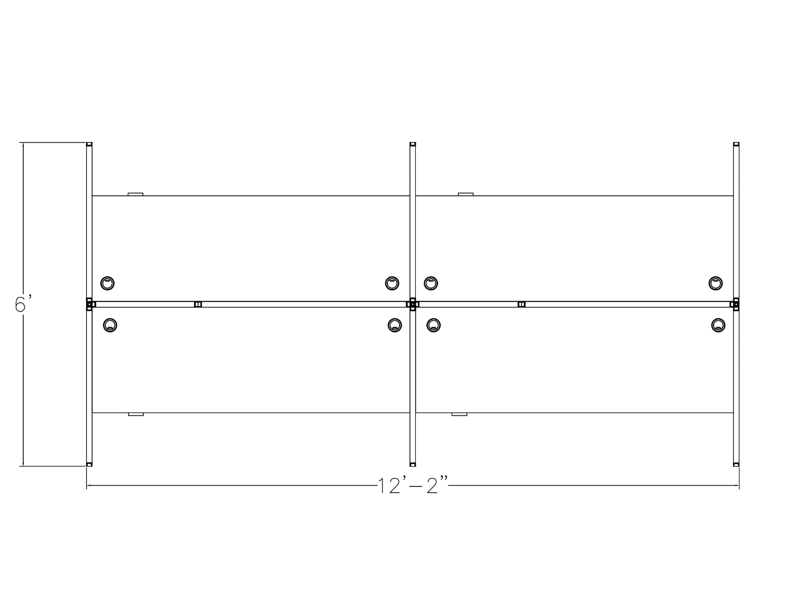 Modern Office Cubicles and Desks | Seats 4 | SAPslim Cubicle Collection | 12 x 6 x 65"H - Image 2