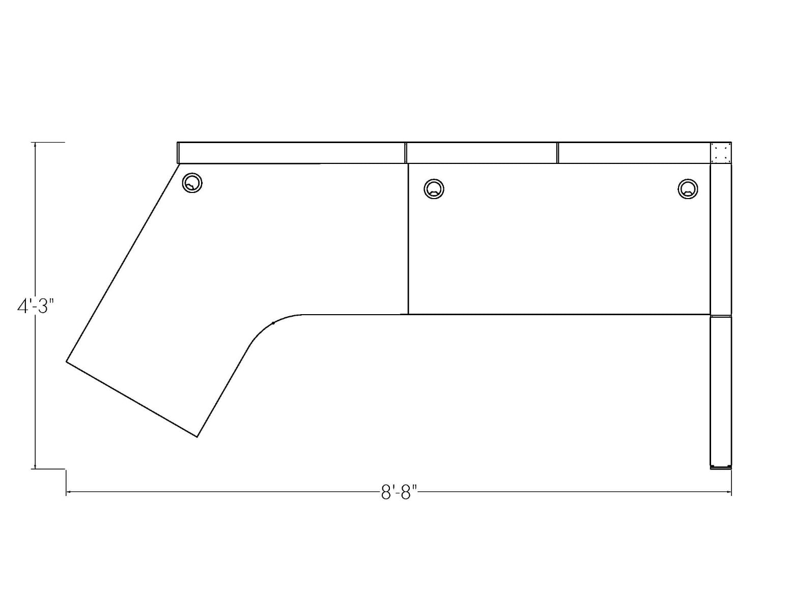 Corner Cubicle Workstation with File Cabinets | Sapphire Cubicle System | 3x4x65-52-39"H - Image 2