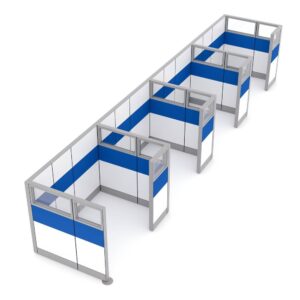 5-Person Office Cubicle Divider Walls | Sapphire Cubicle System | 5'x7'x65"H