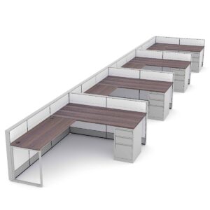4-Person Modular Office Workstations | Sapphire Cubicle System | 6x8x39"H