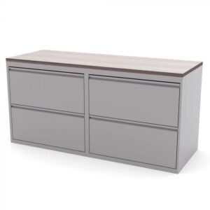 4-Drawer Lateral File with Laminate Top | 8 Laminate Colors and 2 Metal Colors Available