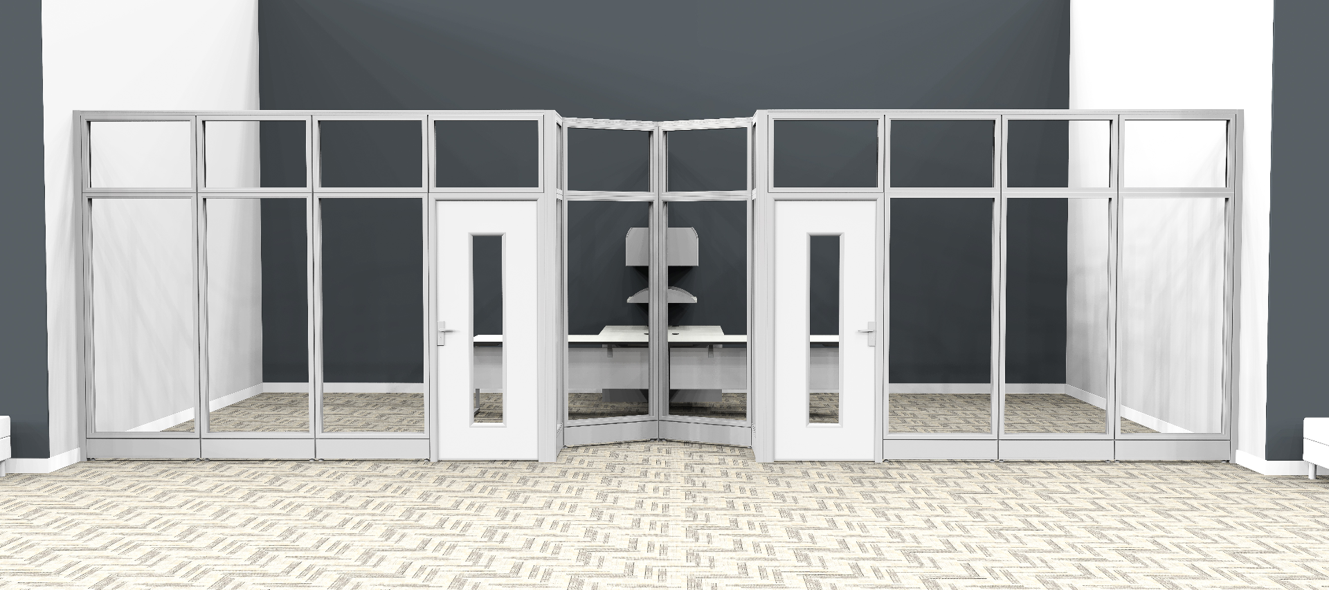 All Glass Cubicle Office with Locking Doors | Sapphire Wall System | 12'x12'x108"H - Image 3